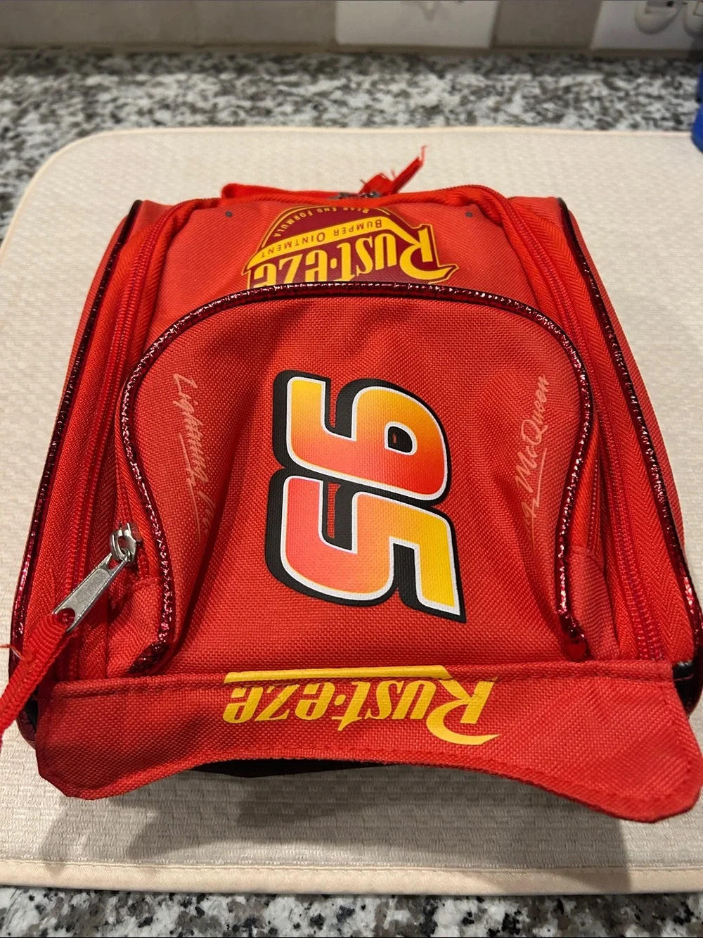 Disney Pixar Cars 3 Lightning McQueen 95 Rusteze Red Lunch Box Bag NWT
